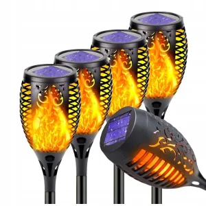 Lampa Solarna Pochodnia Led Z Czujnikiem Zmierzchu