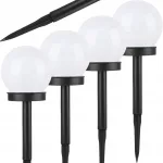 Lampa solarna biała kulka ogrodowa