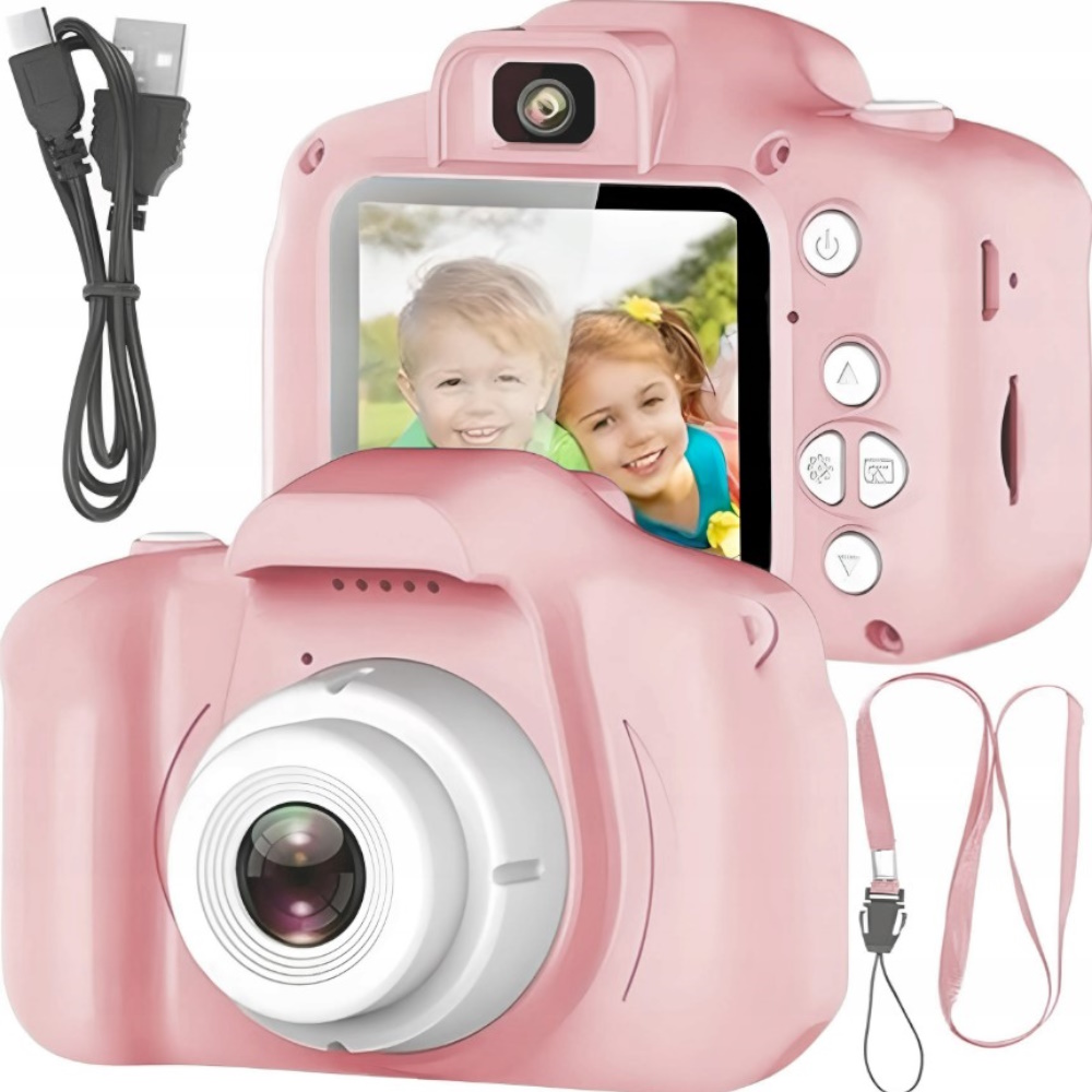 Aparat Cyfrowy Kamera Dla Dzieci HD Gry Smycz