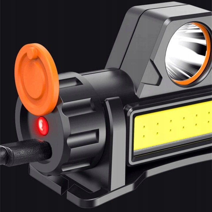 Latarka czołowa czołówka cob 4W1 z magnesem