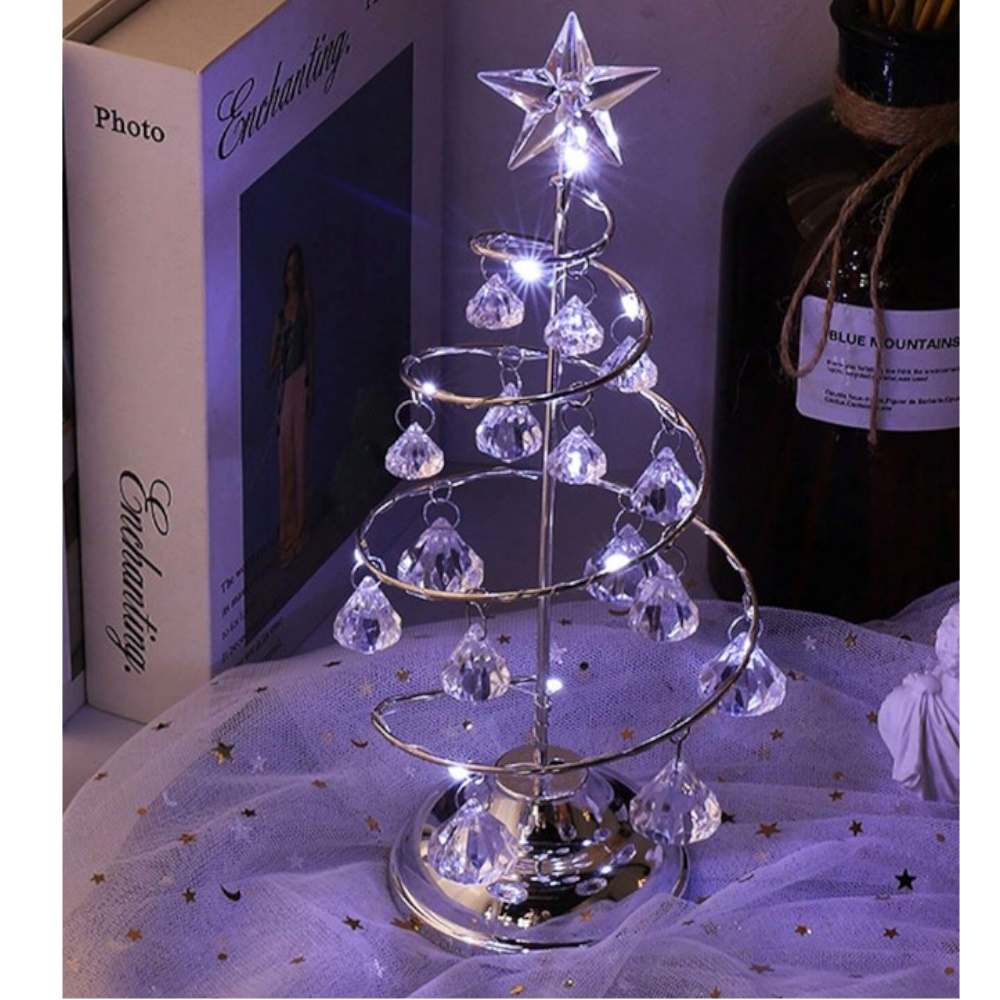 Choinka Druciana Z Kryształkami 20,5 cm LED