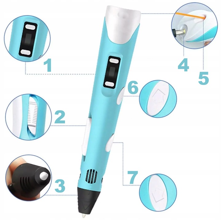 Długopis Drukarka 3D dla dzieci + wkład 9 matrów