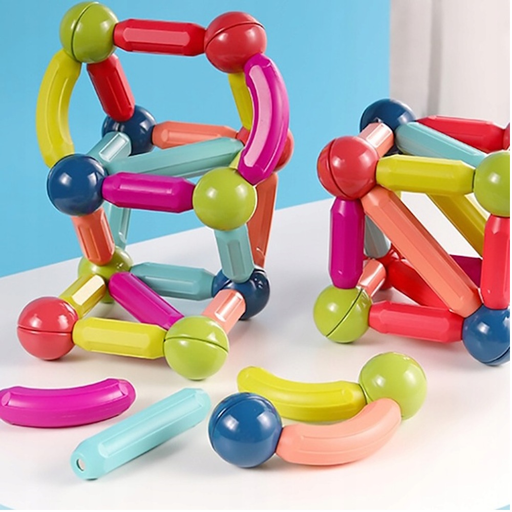 Klocki Magnetyczne Zestaw Konstrukcyjny 64 elem. Edukacyjne