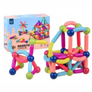 Klocki Magnetyczne Zestaw Konstrukcyjny 64 elem. Edukacyjne
