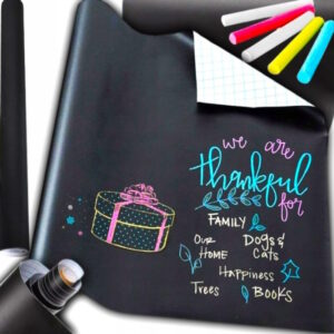 Tablica Kredowa Samoprzylepna Tapeta Na Ścianę Duża 200x45 XXL + Kredy