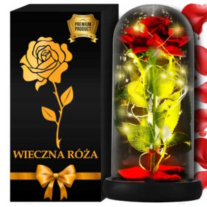 Wieczna Róża W Szkle Świecąca Led Prezent Box Na Walentynki Dzień Kobiet