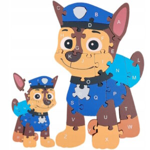 Edukacyjne Puzzle Drewniane Psi Patrol Literki I Cyferki Chase