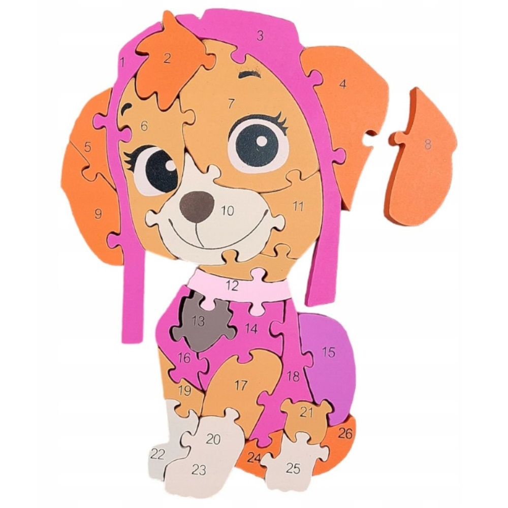 Edukacyjne Puzzle Drewniane Psi Patrol Literki I Cyferki Skay