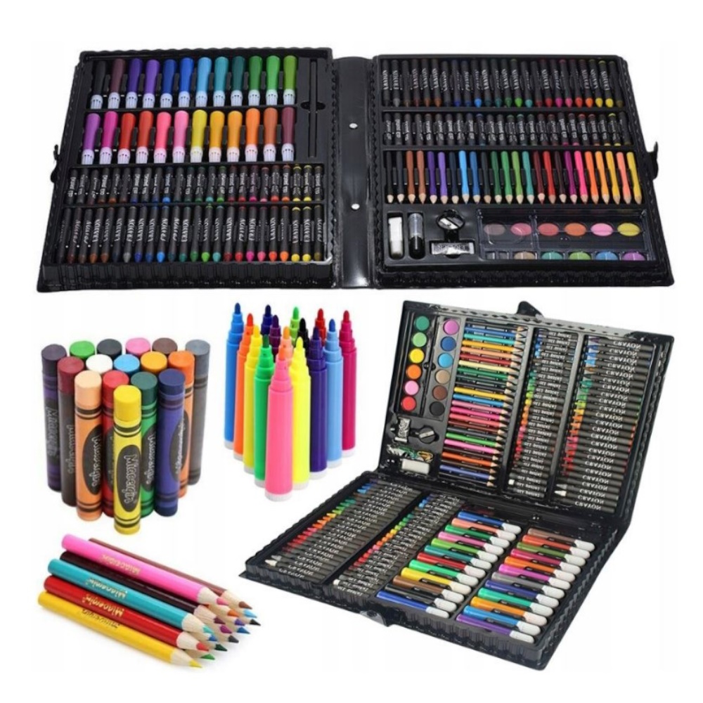 Zestaw Artystyczny Do Malowania W Walizce Kredki Pisaki 168 Elementów