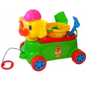 Zabawka Do Ciągnięcia Słoń Z Zestawem Do Piasku - Ciągacz Słoń Z Wiaderkiem