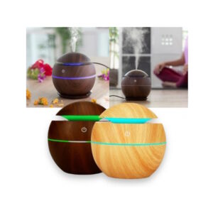 Nawilżacz Powietrza Dyfuzor Do Olejków Eterycznych Drewno Aromaterapia Led
