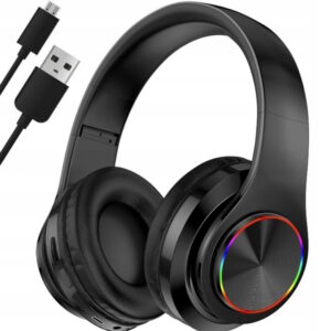 Słuchawki Bezprzewodowe B39 Nauszne Bluetooth 5.0 Mikrofon Podświetlane RGB