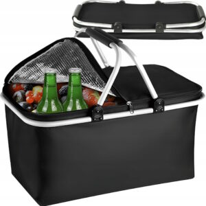 Koszyk Piknikowy Duży Składany Solidny TERMICZNY NA ZAKUPY PIKNIK