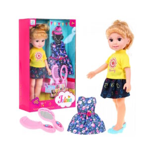 Duża Lalka Do Stylizacji Dla Dzieci Blondynka 2 Stroje Grzebyk Lusterko