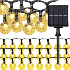 Girlanda Solarna Ogrodowa 8m 50 LED Świetlna Lampki Solarne Ogrodowe