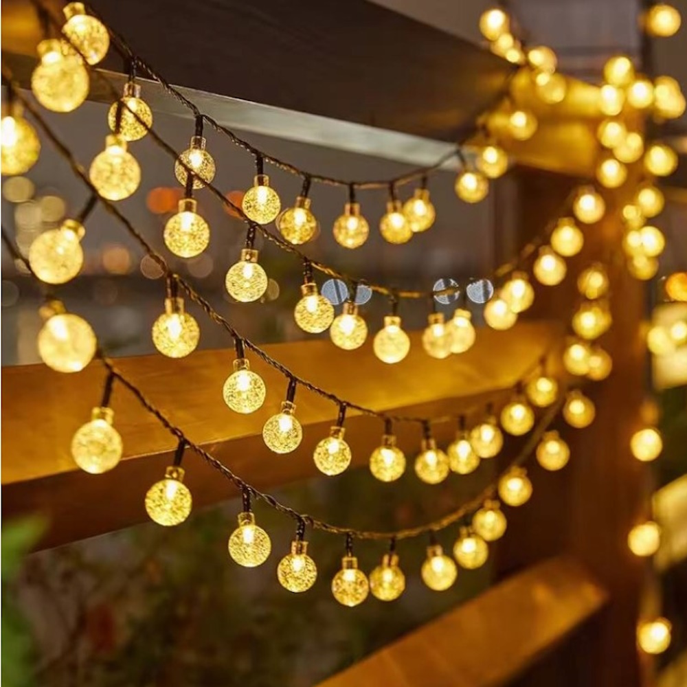 Girlanda Solarna Ogrodowa 8m 50 LED Świetlna Lampki Solarne Ogrodowe