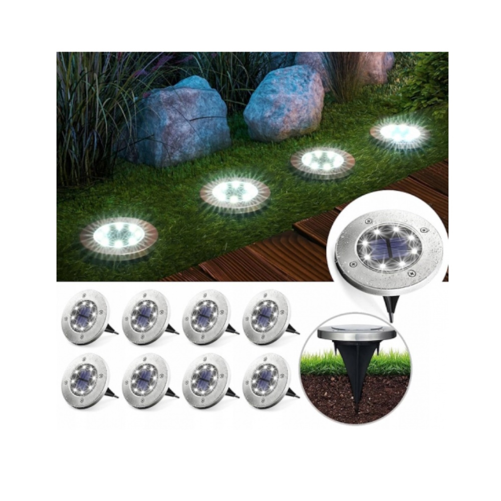 Lampa Ogrodowa Solarna 8 Led Najazdowa Czujnik Lampka - obrazek 2
