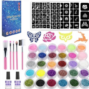 Zestaw Tatuaże Brokatowe Dla Dzieci + Kleje Pędzelki
