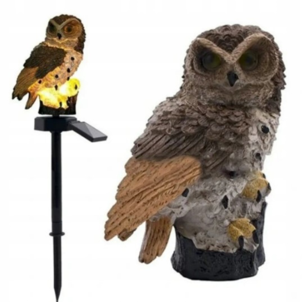 Ogrodowa Lampa Solarna Sowa Led Wbijana Ozdoba