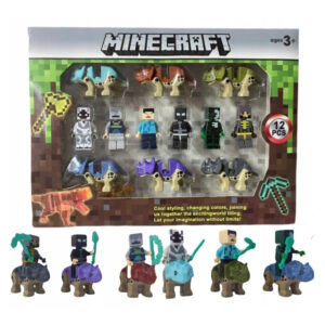 Minecraft Klocki Mini Figurki 12 Szt + Akcesoria Duży Zestaw Ludziki Dzieci