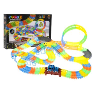 Tor Wyścigowy Fluorescencyjny 446 Cm Pętla Autko Z LED Akcesoria 227 El.