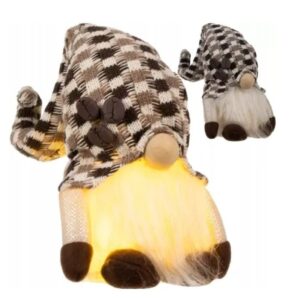 Skrzat Stojący Szary- Świecący Led Świąteczna Ozdoba