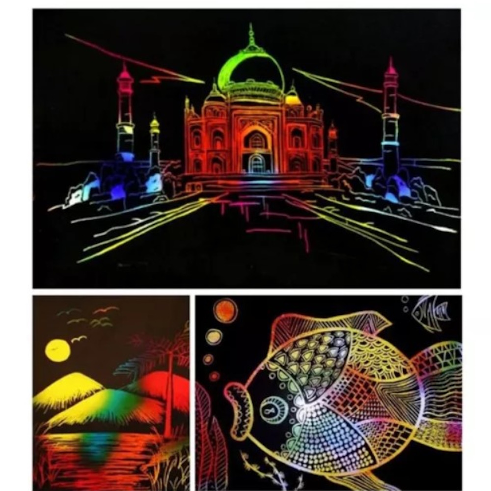 Zestaw Kartek Do Zdrapywania + Drewniany Rysik