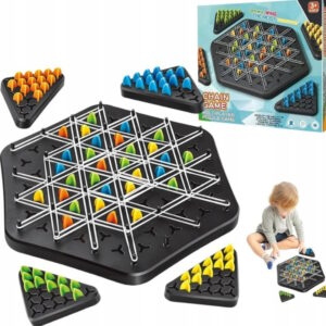 Szachy Trójkątne Gra Strategiczna Planszowa Edukacyjna Rodzinna