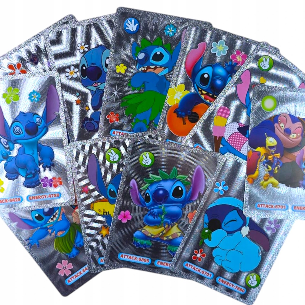 Lilo I Stitch Karty Kolekcjonerskie Do Gry Sticz 55 Sztuk Edycja Specjalna Sebrner - obrazek 2
