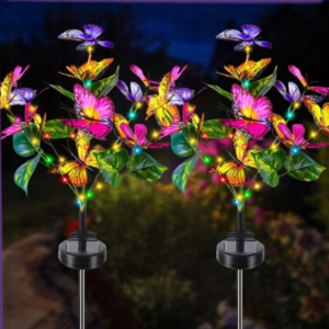 Lampa Solarna Wbijana Motyle Dekoracja  Motylki 35 Led Ogród