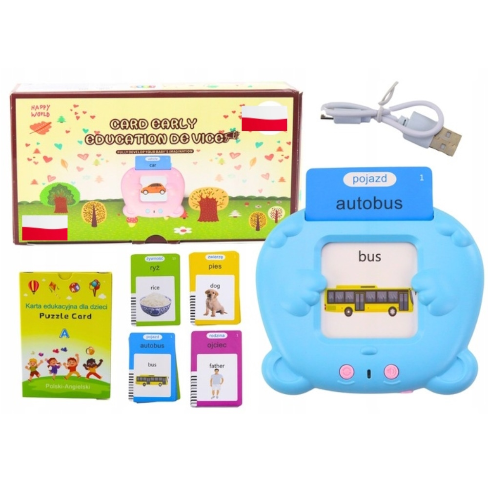 Czytnik Kart Do Nauki Słówek Po Polsku I Angielsku 112 kart /448 słówek