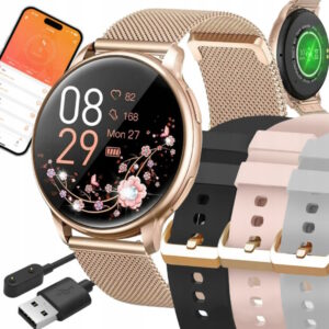 Smartwatch S53 Zegarek Damski Polskie MENU ROZMOWY POWIADOMIENIA SPORT 4 PASKI