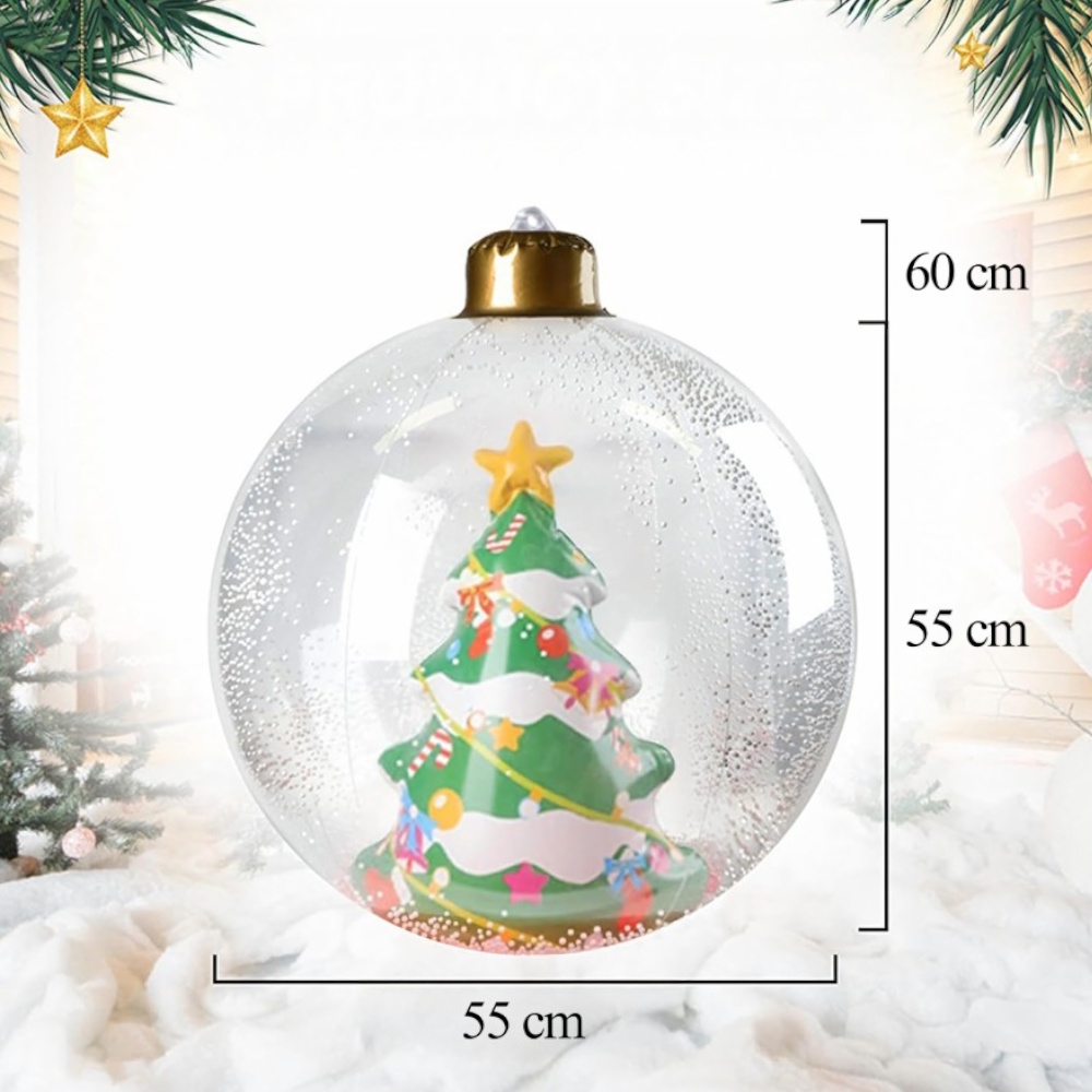 Dmuchana Bombka Świąteczna Dekoracyjna Nadmuchiwana Bożonarodzeniowa 60 cm