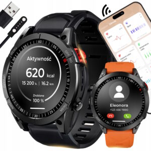 Zegarek Smartwatch Męski Armor Rozmowy Powiadomienia Sport Cukier Polskie Menu
