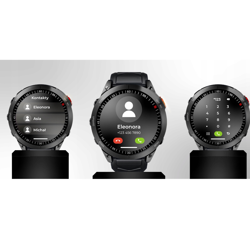 Zegarek Smartwatch Męski Armor Rozmowy Powiadomienia Sport Cukier Polskie Menu