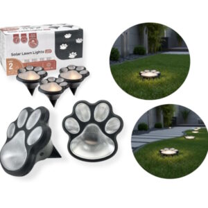 Lampa Lampka Solarna Psia Łapa Łapka Ogrodowa Wbijana Led Gruntowa