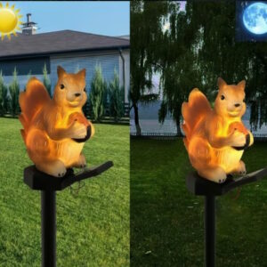Lampa Solarna Wiewiórka Wbijana Lampka Ogrodowa Led Czujnik Zmierzchu