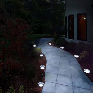Lampa Lampka Solarna Psia Łapa Łapka Ogrodowa Wbijana Led Gruntowa