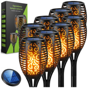 Lampa Solarna Pochodnia Led Z Czujnikiem Zmierzchu