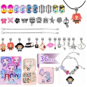 Zestaw Do Robienia Bransoletek KPOP Demon Hunters Rumi Mira Zoey Charms szkatułka
