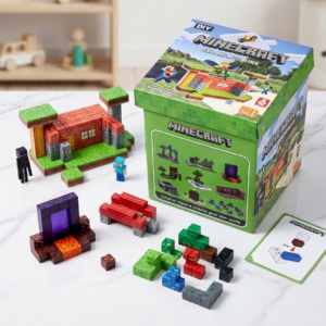 Klocki Magnetyczne 140 Sztuk 10 Figurek Pudełko Minecraft Zestaw Klocków Magnes