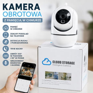 Kamera Obrotowa WiFi z Podglądem na Telefon Niania