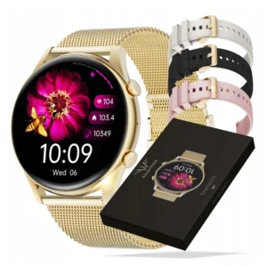 Smartwatch MI7 Zegarek Damski Polski Rozmowy Powiadomienia Sms Złoty