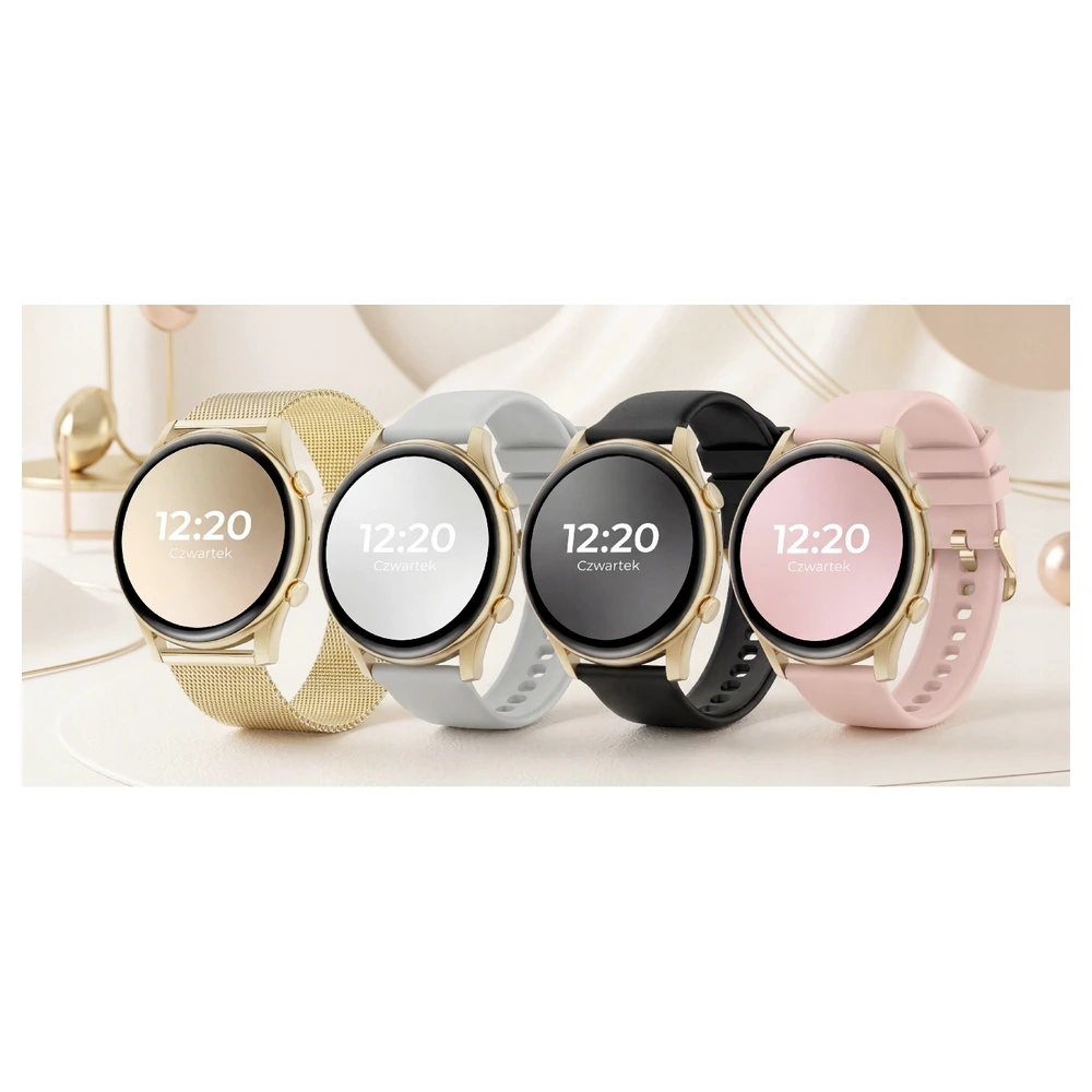 Smartwatch MI7 Zegarek Damski Polski Rozmowy Powiadomienia Sms Złoty - obrazek 5